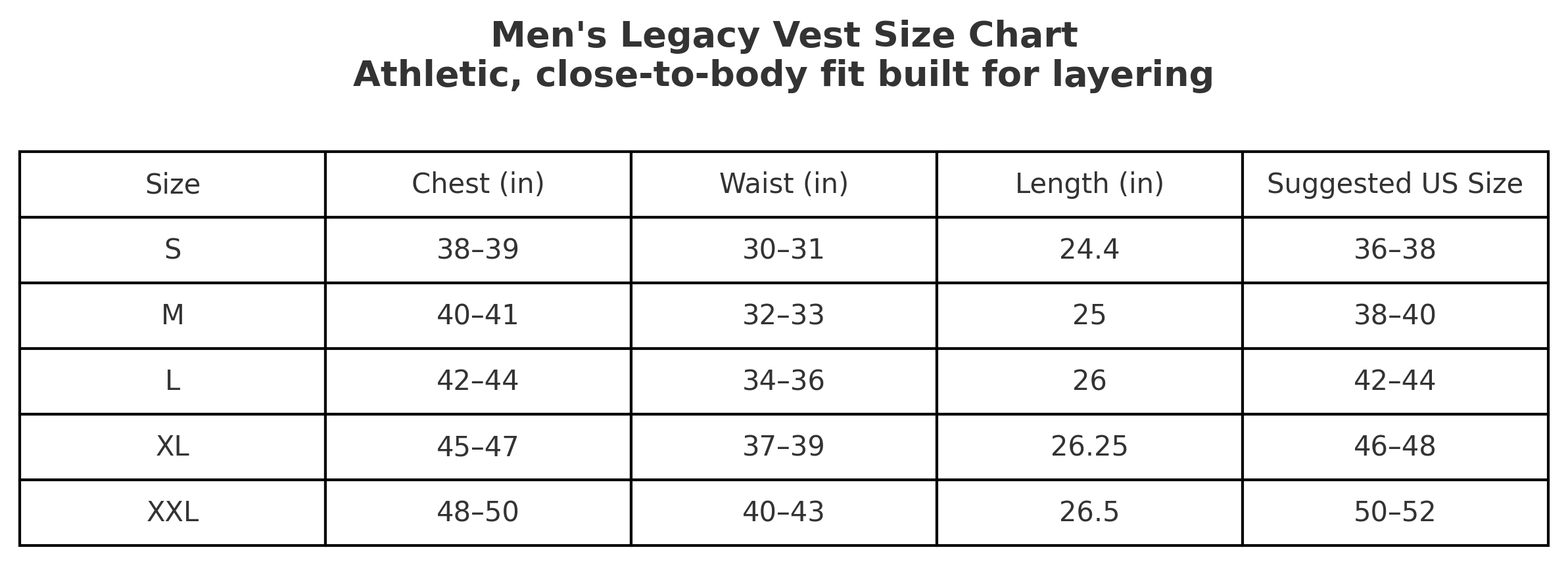 Men's Legacy Vest - PRE SALE