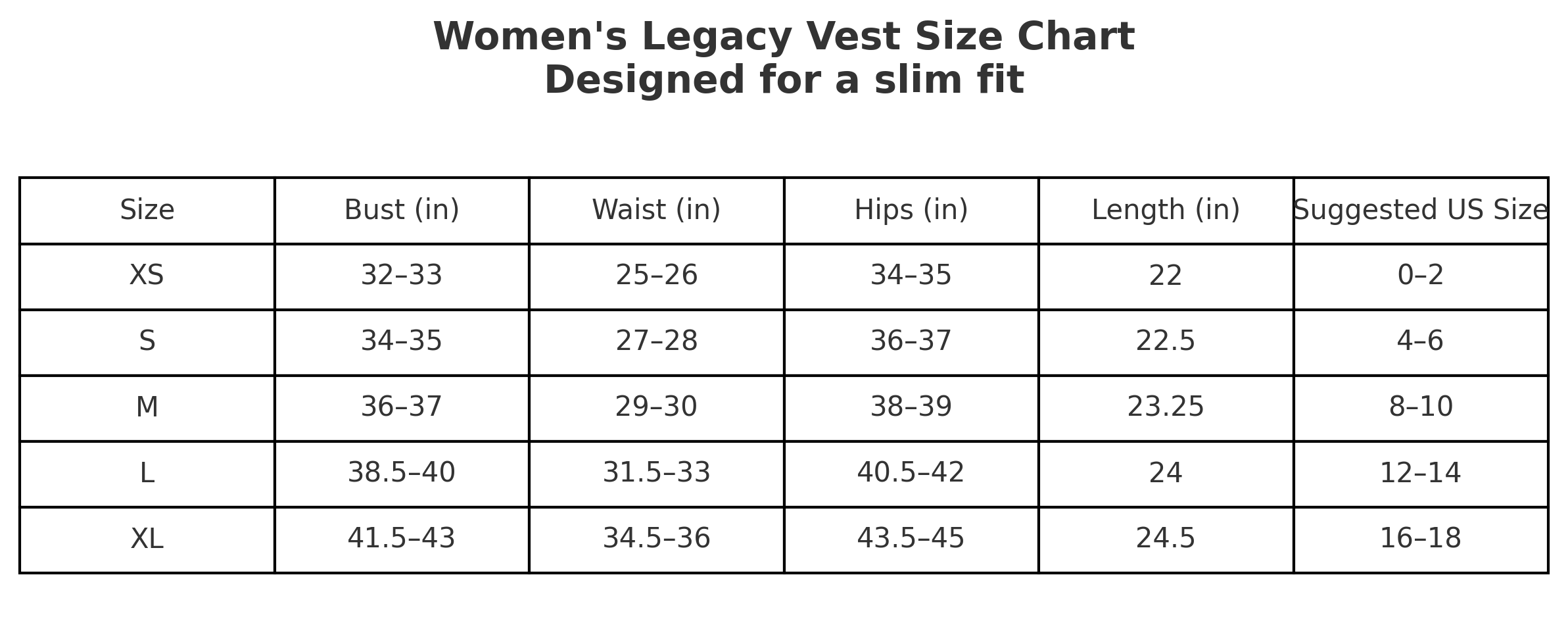 Women's Legacy Vest - PRE SALE