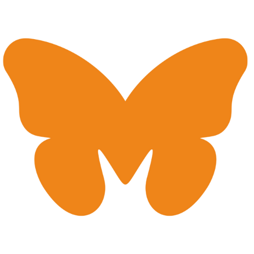 Orange butterfly shape