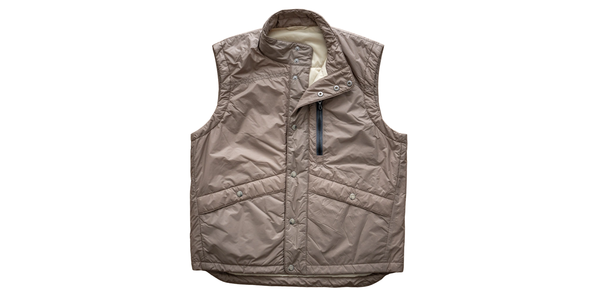 Beige vest on a white background